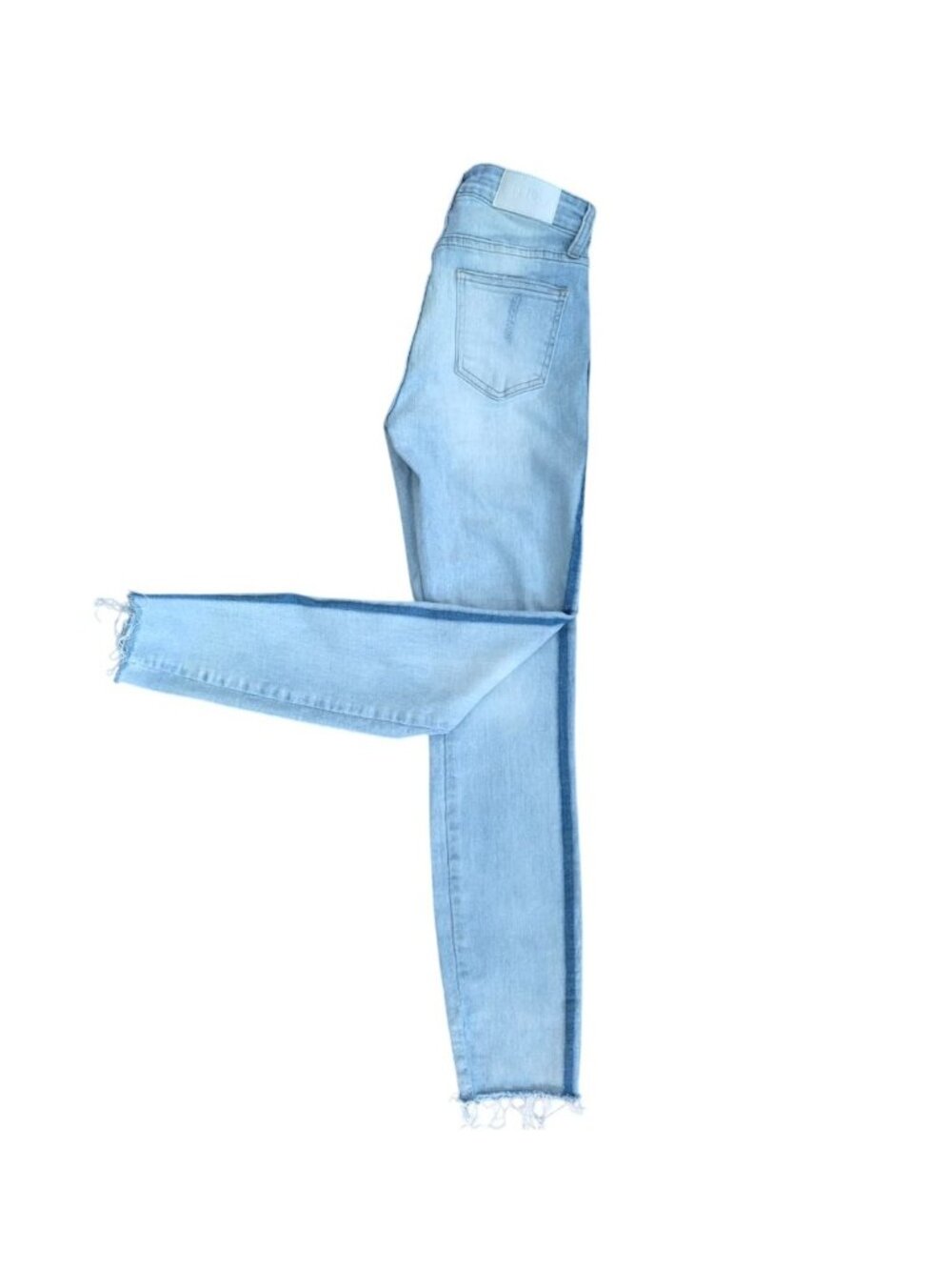 Pistola Womens Light Wash Skinny Jeans Size 24 Raw Hem Stretch Denim Blue.